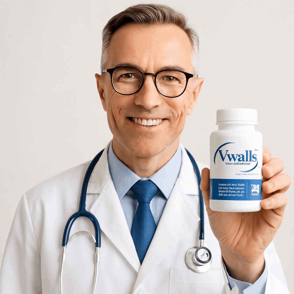 Medical professional recommending Vivalis male vitality supplement